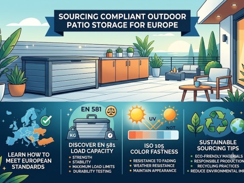 How to Source Compliant Outdoor Patio Storage for Europe: Master Load Capacity and Color Fastness Standards